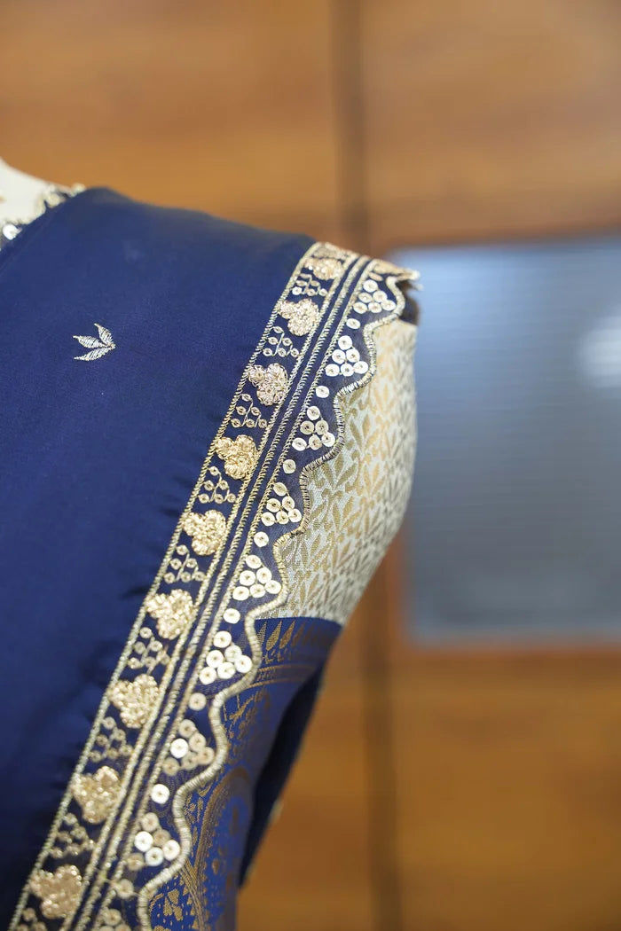Oye!!Pattu Women's Woven Design zari work Half Saree with Embroidered Blouse and Dupatta