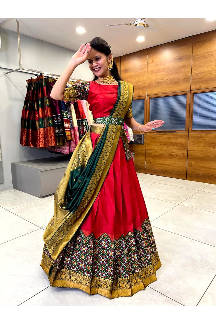 South Indian Festival Traditional Half Saree(Patola)