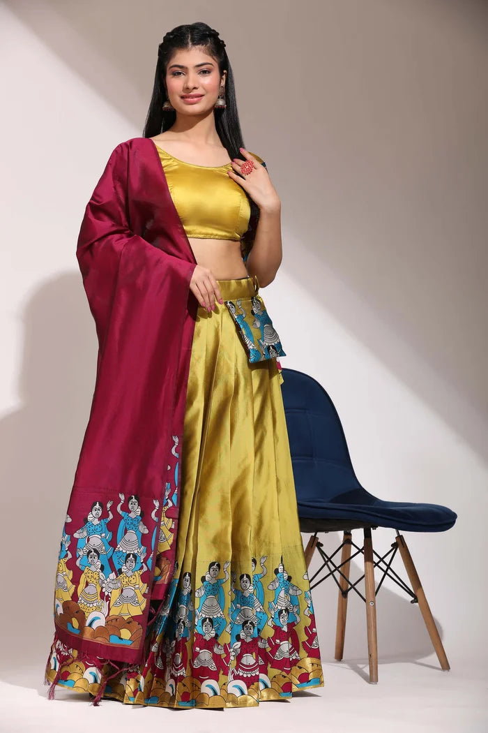 South Indian Festival Traditional Half Saree (Dhingli)