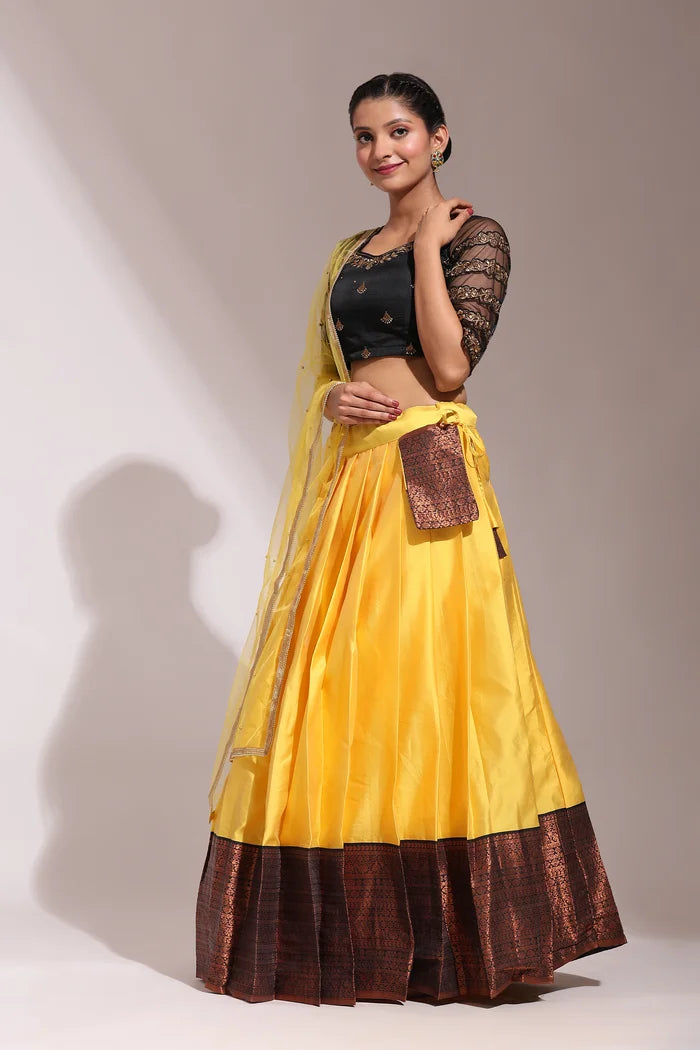 South Indian Festival Traditional Half Saree (Tanishq)