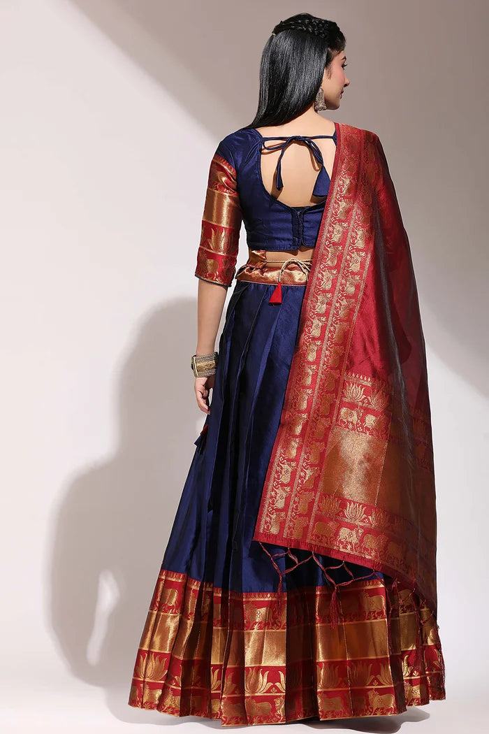 South Indian Festival Traditional Half Saree (LotusPattu)