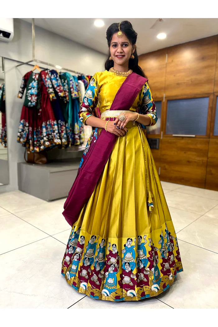 South Indian Festival Traditional Half Saree (Dhingli)