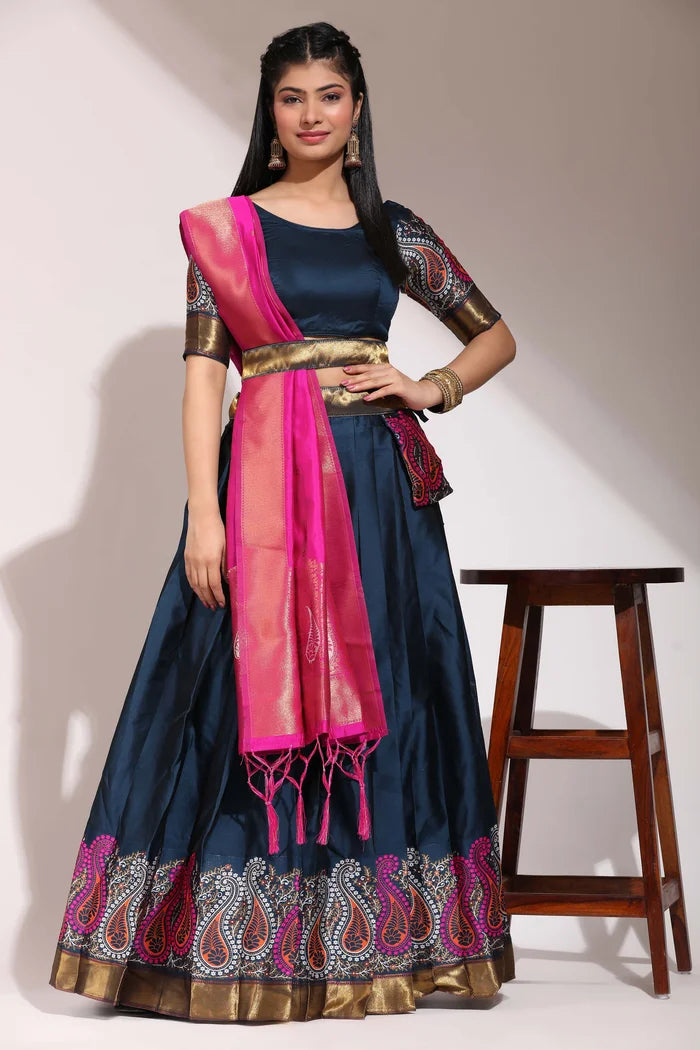 దక్షిణ భారత పండుగ సాంప్రదాయ హాఫ్ చీర(పటోలా)