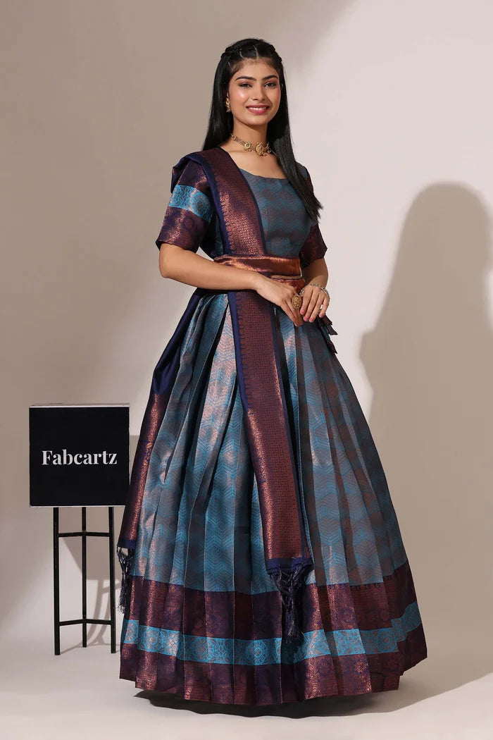 South Indian Festival Traditional Half Saree (UniversalWork)