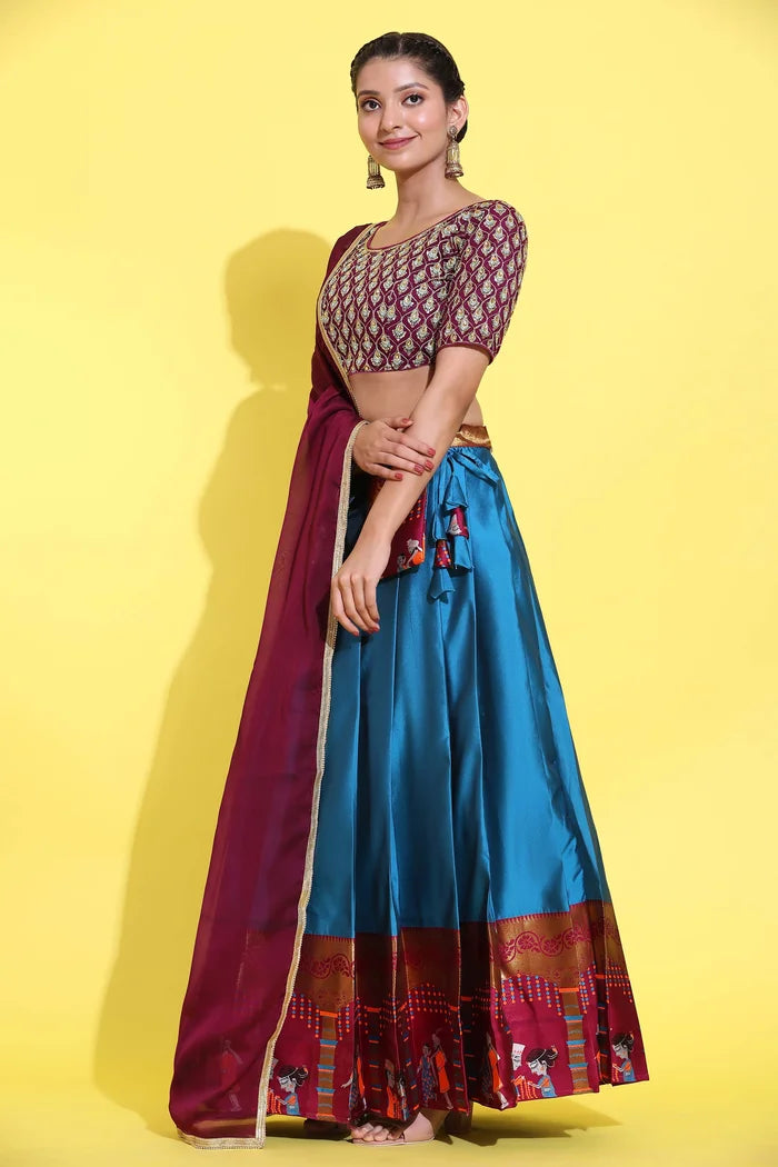 South Indian Festival Traditional Half Saree (WeddingPAttu)