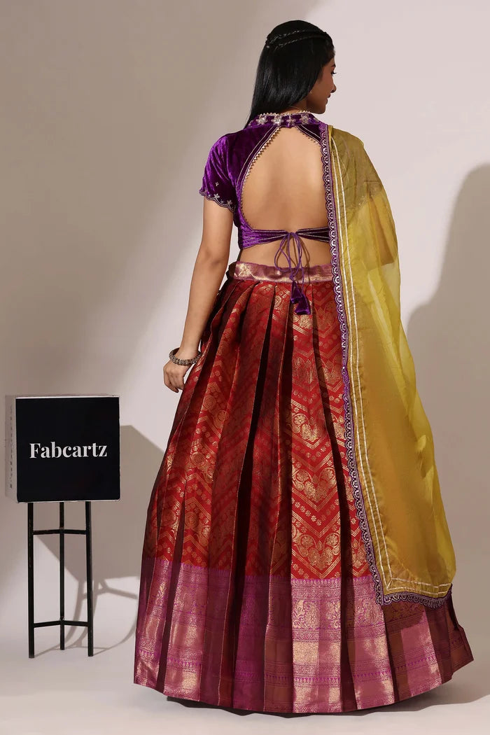South Indian Festival Traditional Half Saree (Maheshmati)