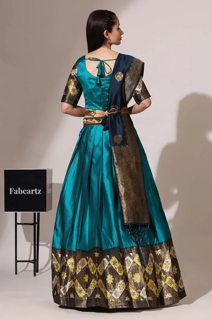 South Indian Festival Traditional Half Saree (Crax Pattu)