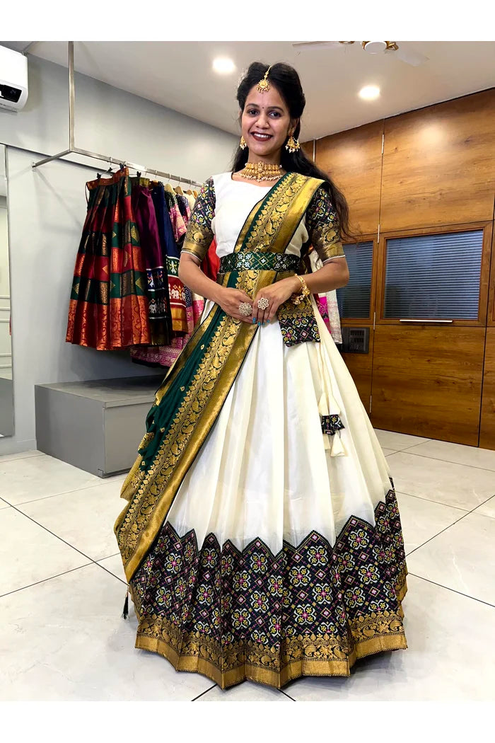 South Indian Festival Traditional Half Saree(Patola)