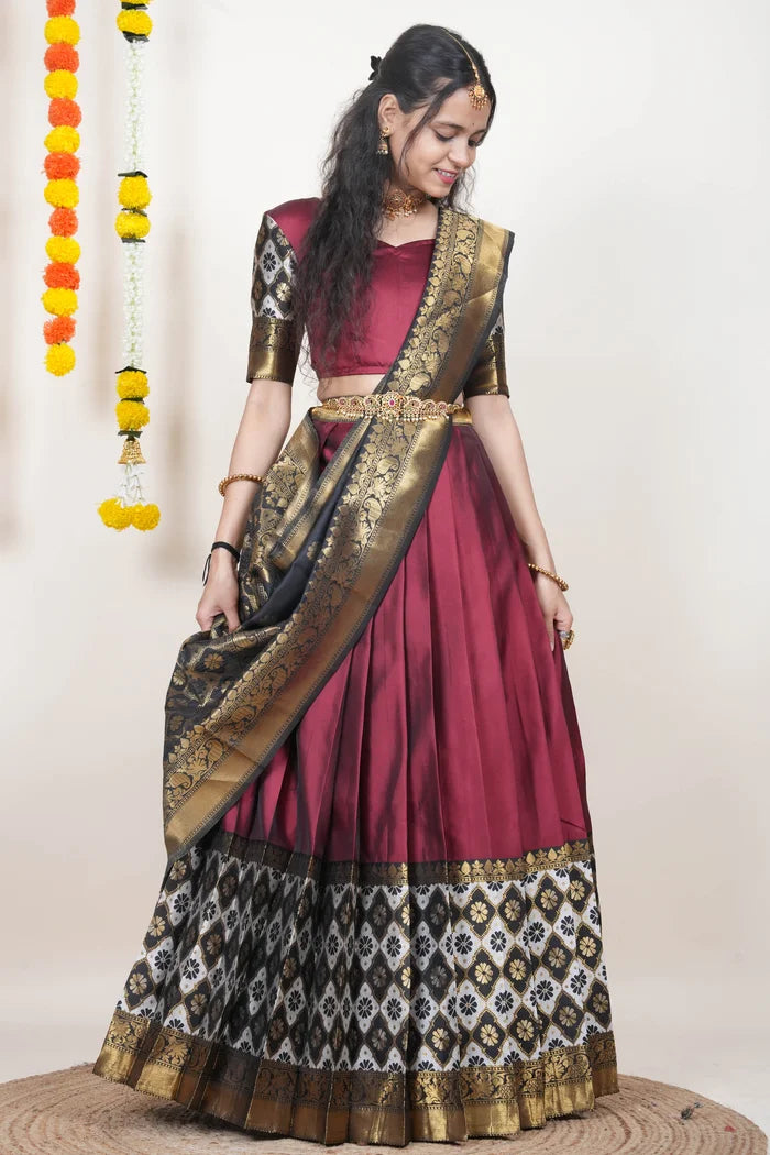 OnlinePattu South Indian Festival Traditional Half Saree