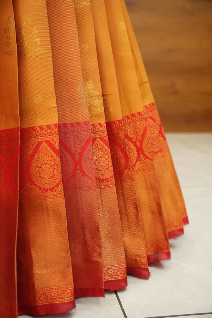 BittuPattu Women's Woven Design zari work Half Saree with Embroidered Blouse and Dupatta