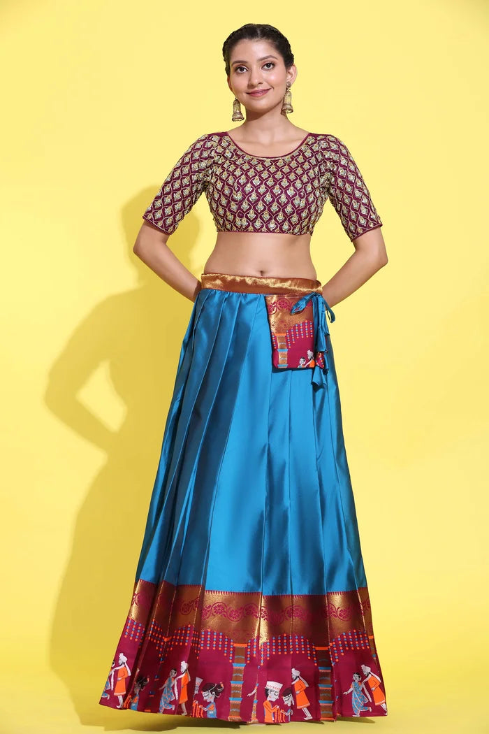 South Indian Festival Traditional Half Saree (WeddingPAttu)