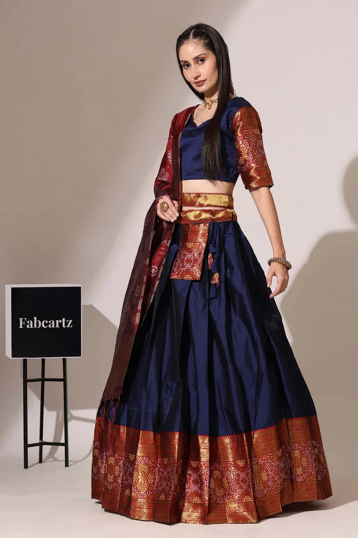 South Indian Festival Traditional Half Saree (PushpaBandhini)