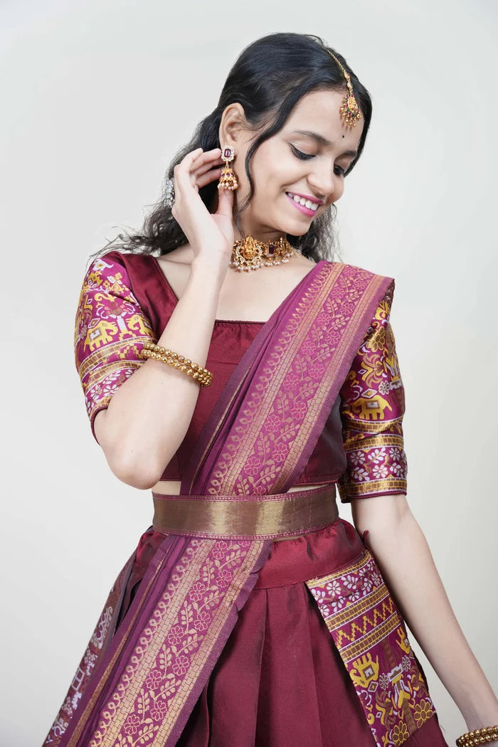 South Indian Festival Traditional Half Saree (Jagvi)