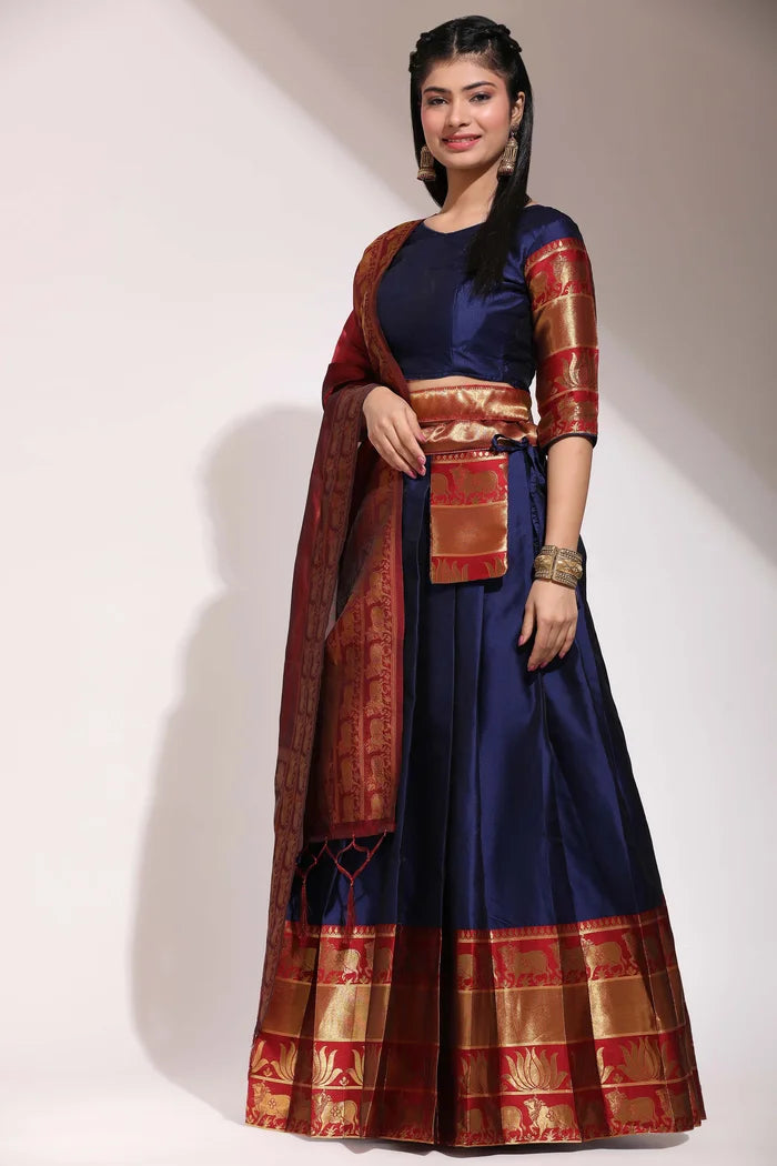 South Indian Festival Traditional Half Saree (LotusPattu)