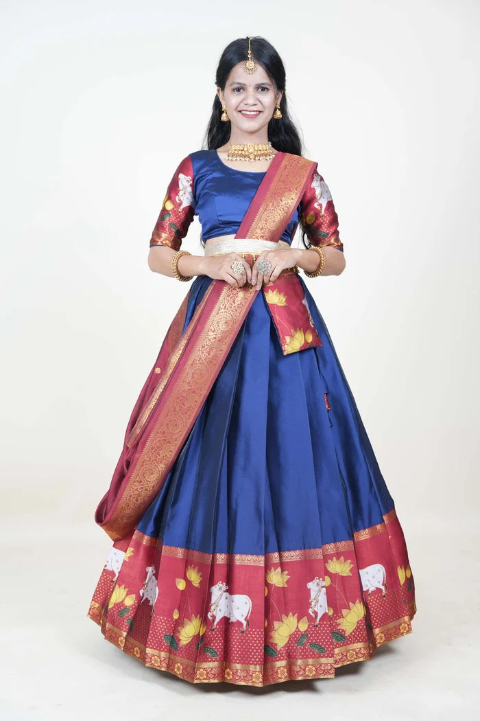 South Indian Festival Traditional Half Saree (KaamDhenu)