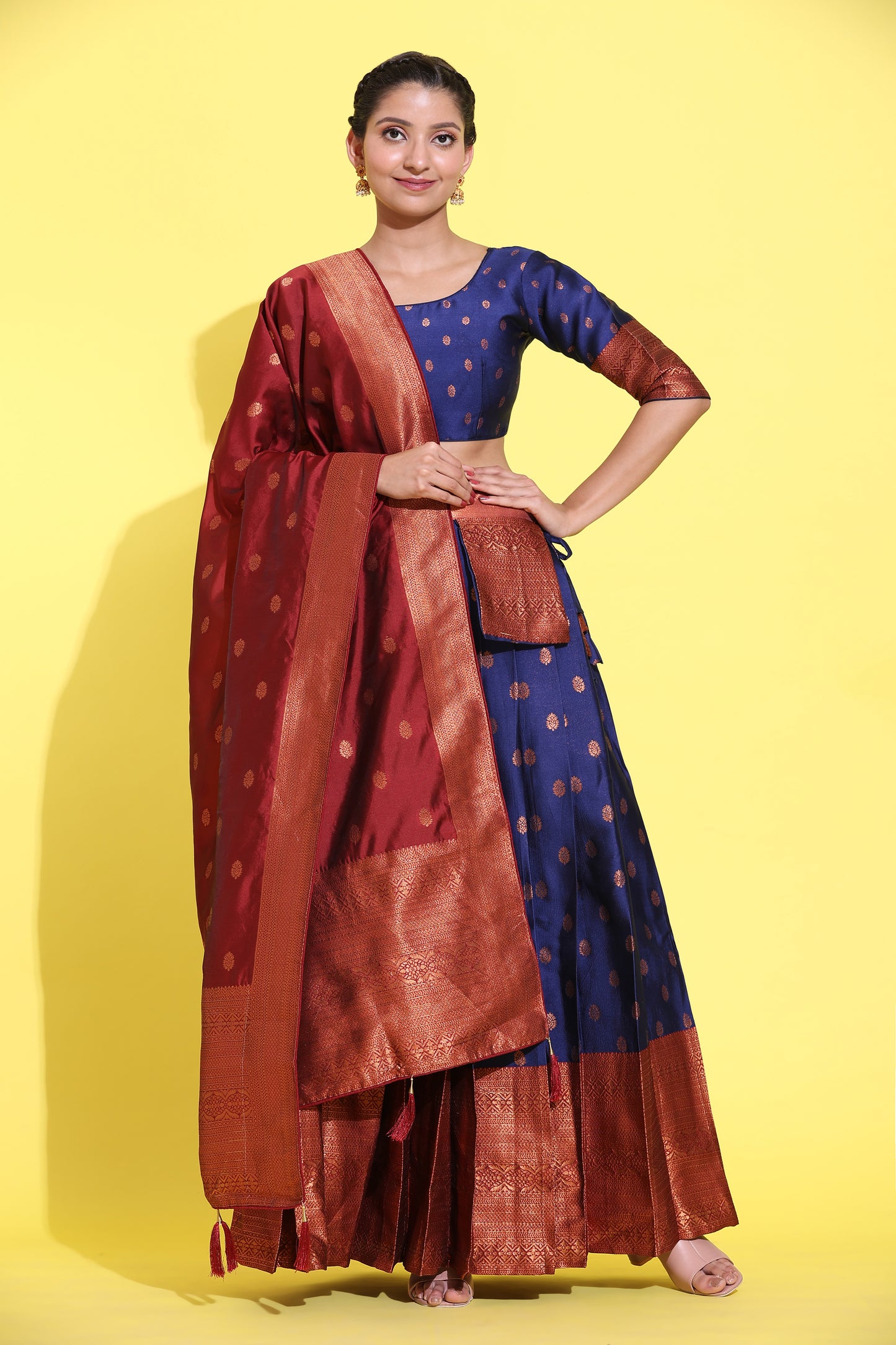 South Indian Festival Traditional Half Saree (Kantara)