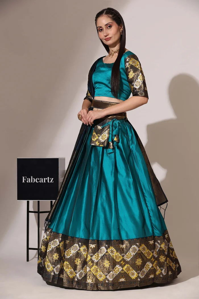 South Indian Festival Traditional Half Saree (Crax Pattu)