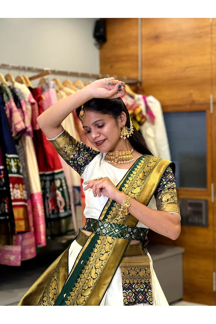 South Indian Festival Traditional Half Saree(Patola)