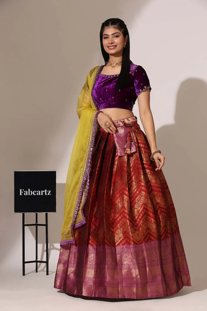 South Indian Festival Traditional Half Saree (Maheshmati)