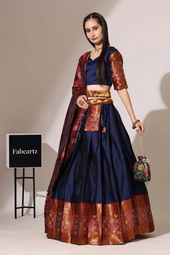 South Indian Festival Traditional Half Saree (PushpaBandhini)