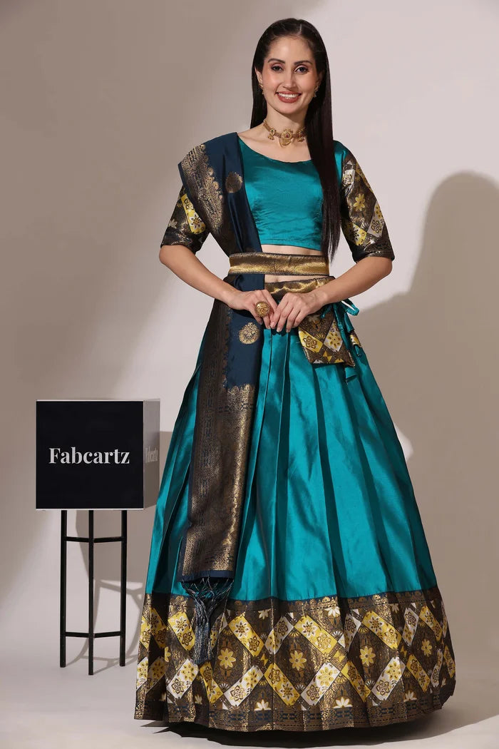 South Indian Festival Traditional Half Saree (Crax Pattu)