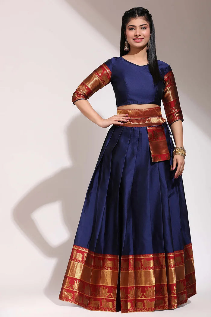 South Indian Festival Traditional Half Saree (Lotus)