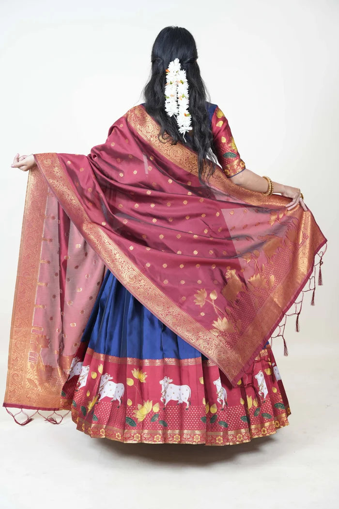 South Indian Festival Traditional Half Saree (KaamDhenu)