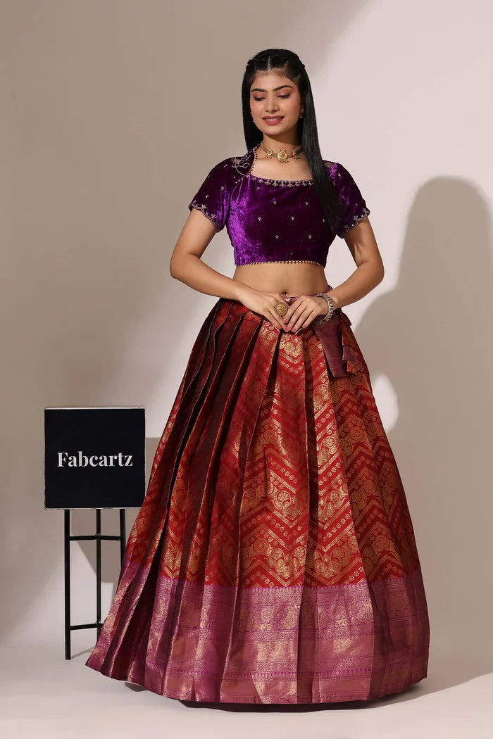 South Indian Festival Traditional Half Saree (Maheshmati)