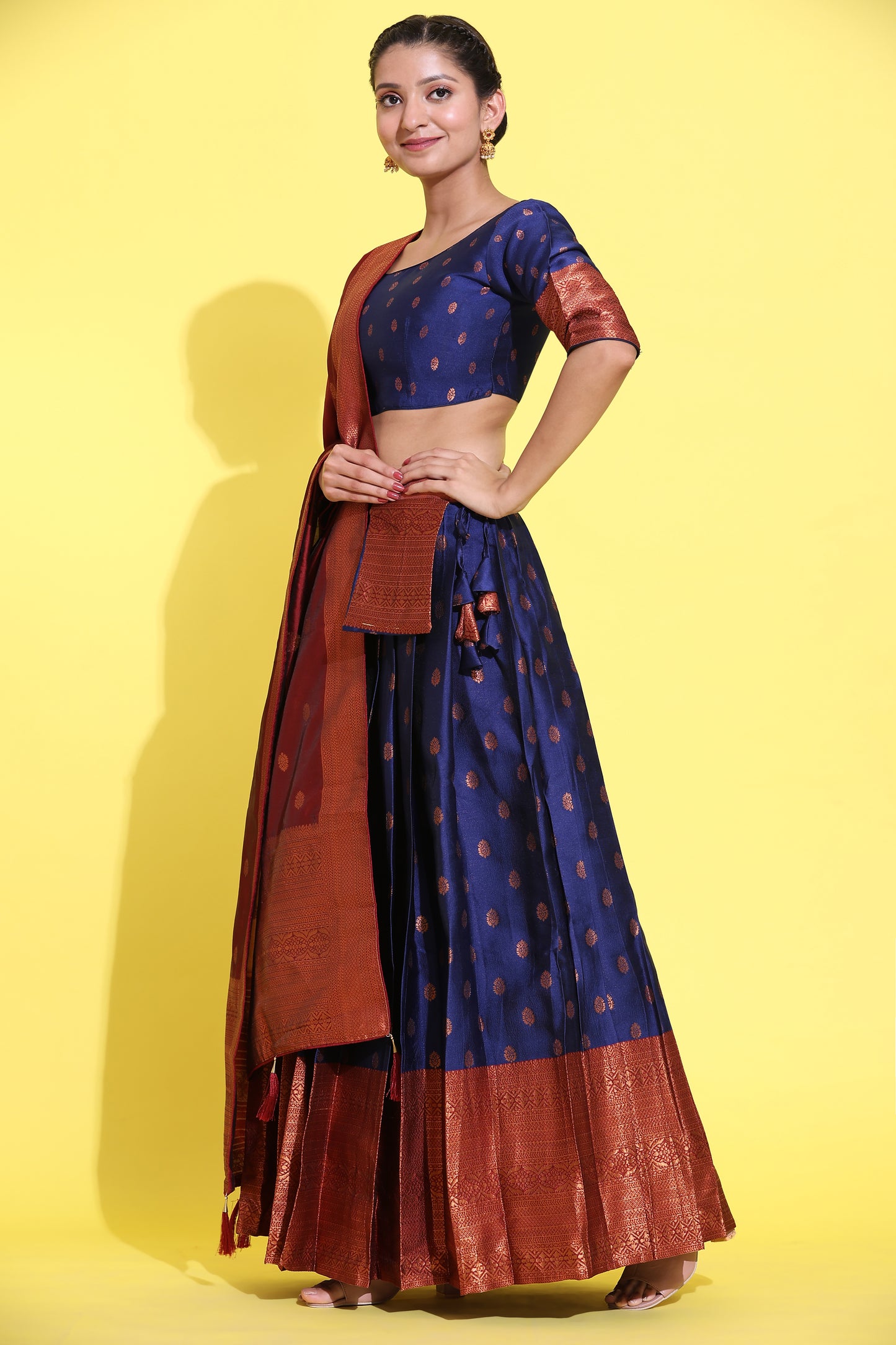 South Indian Festival Traditional Half Saree (Kantara)