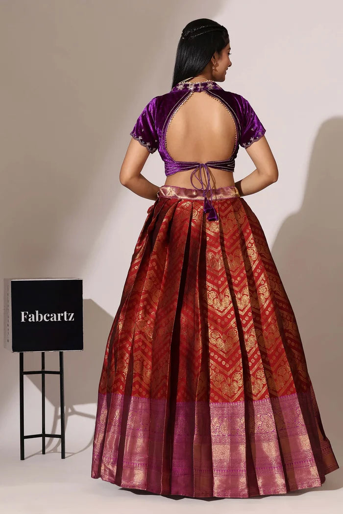 South Indian Festival Traditional Half Saree (Maheshmati)