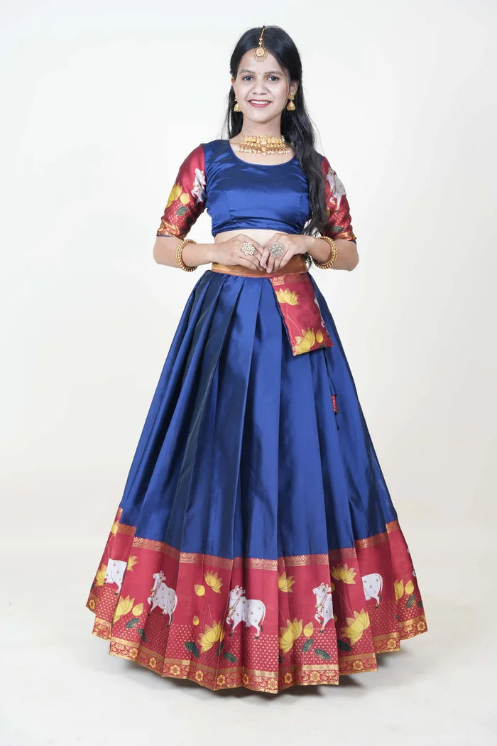 South Indian Festival Traditional Half Saree (KaamDhenu)