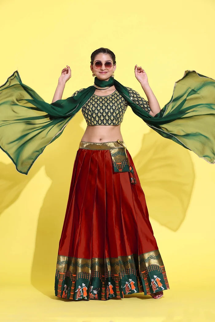 South Indian Festival Traditional Half Saree (WeddingPAttu)