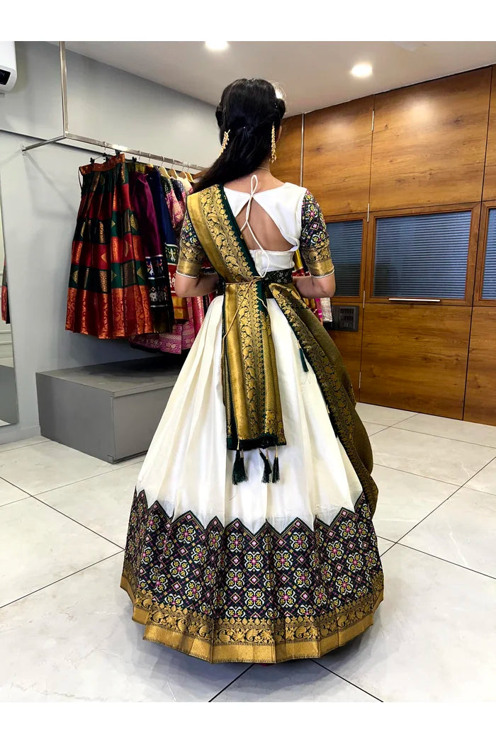 South Indian Festival Traditional Half Saree(Patola)