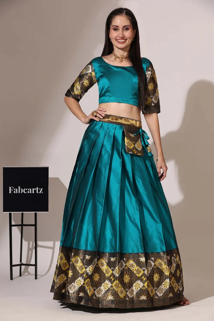 South Indian Festival Traditional Half Saree (Crax Pattu)