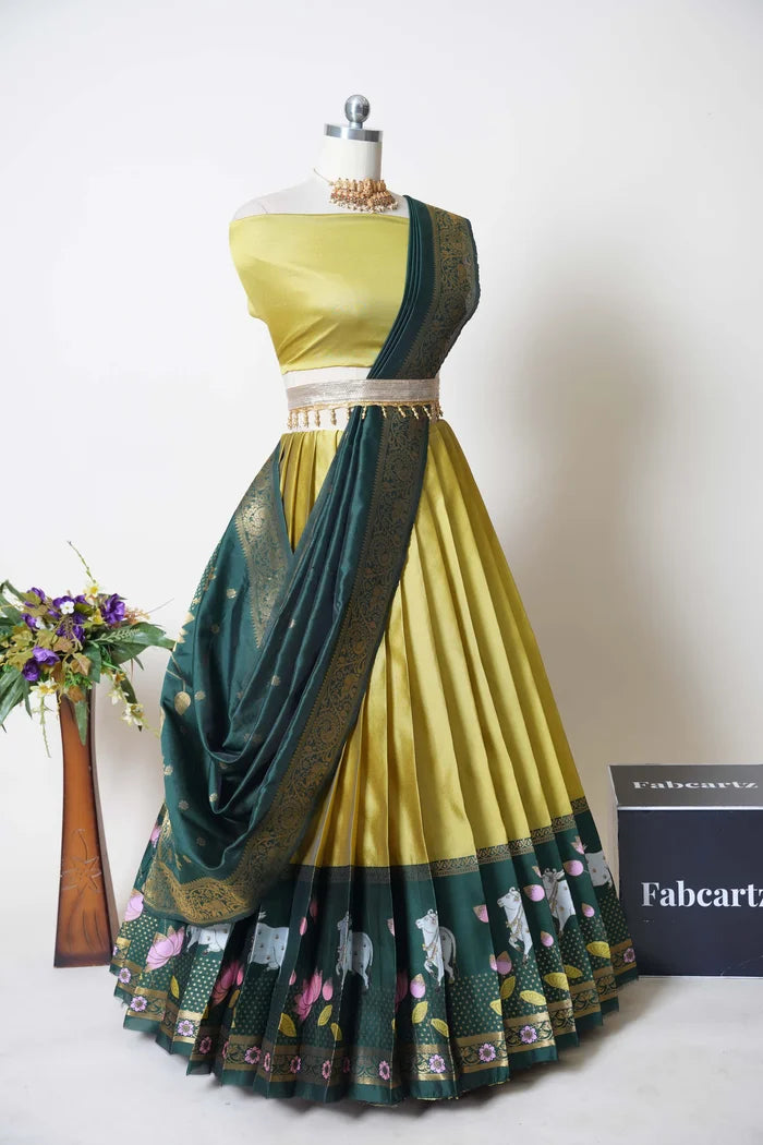 South Indian Festival Traditional Half Saree (KaamDhenu)