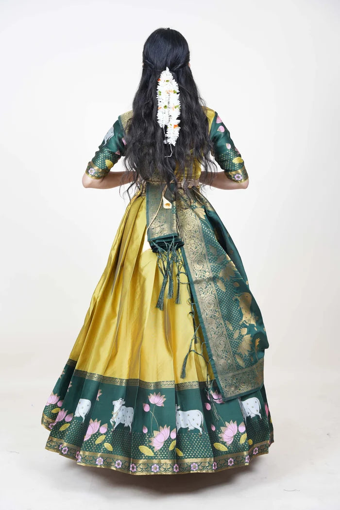 South Indian Festival Traditional Half Saree (KaamDhenu)