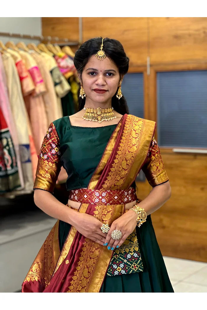 South Indian Festival Traditional Half Saree(Patola)