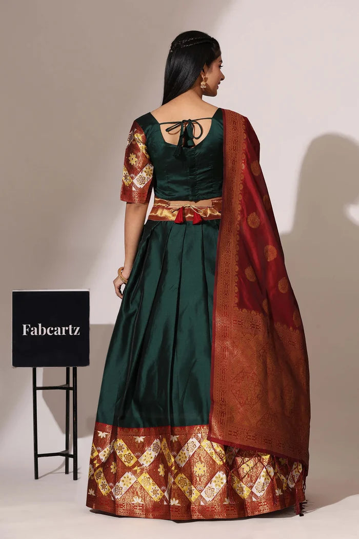 South Indian Festival Traditional Half Saree (Crax Pattu)