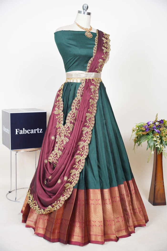 South Indian Festival Traditional Half Saree (Saraswati)