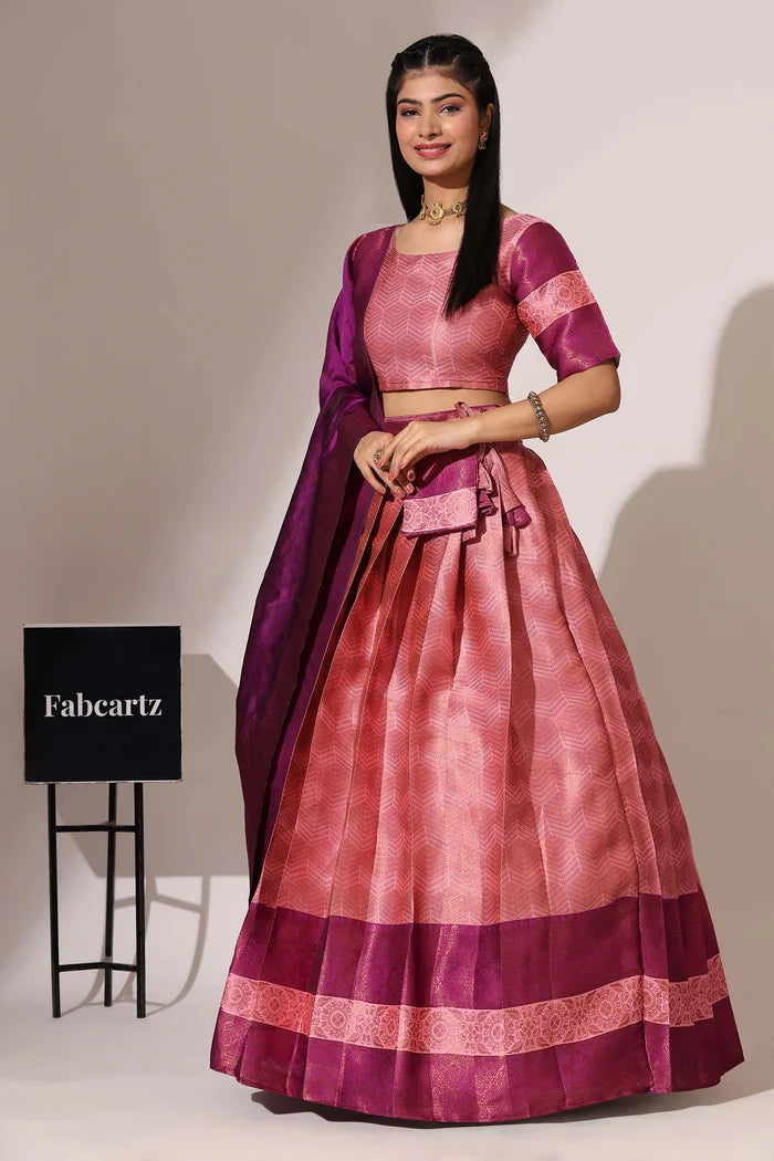 South Indian Festival Traditional Half Saree (UniversalWork)