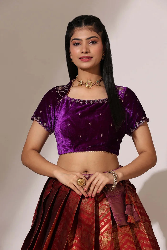 South Indian Festival Traditional Half Saree (Maheshmati)