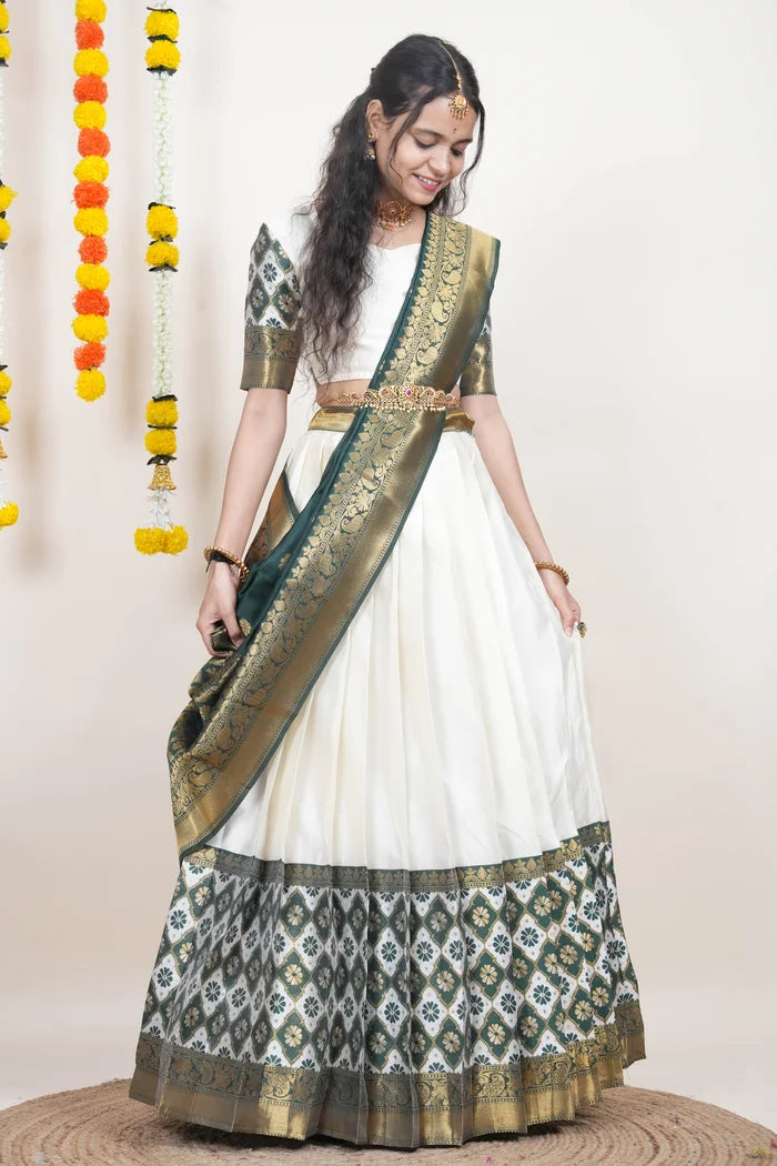 OnlinePattu South Indian Festival Traditional Half Saree