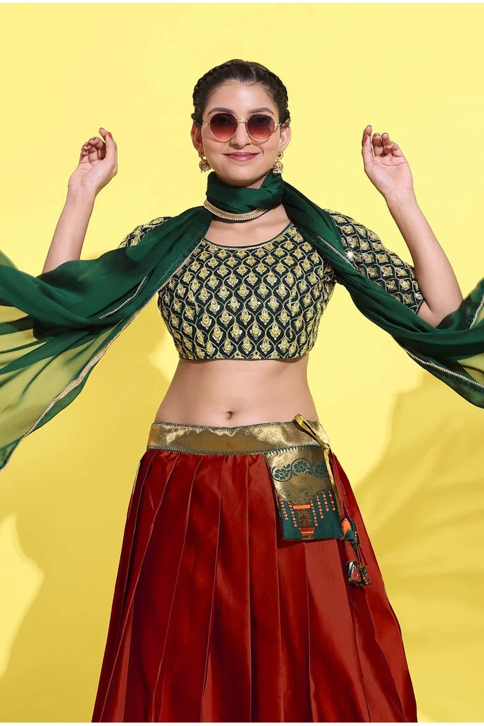 South Indian Festival Traditional Half Saree (WeddingPAttu)