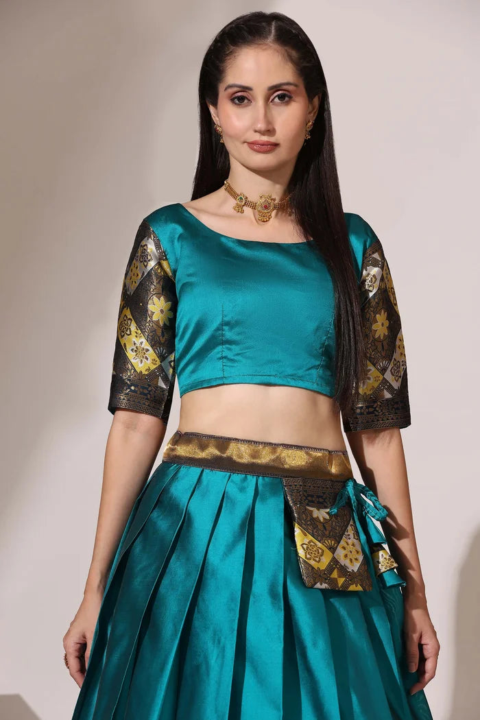 South Indian Festival Traditional Half Saree (Crax Pattu)