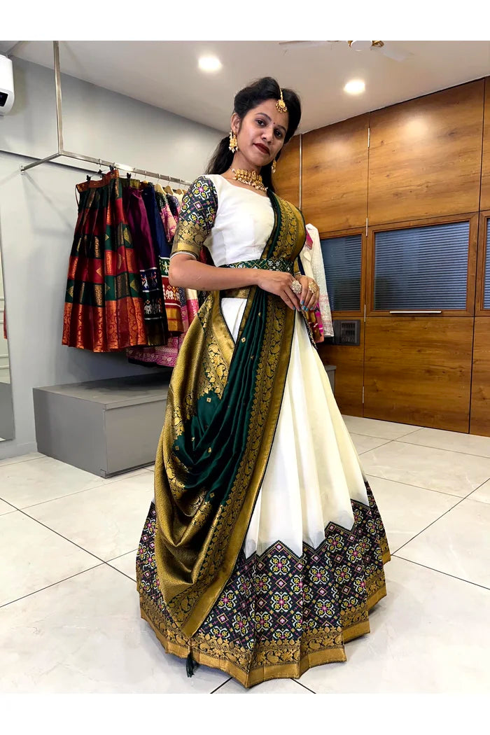 South Indian Festival Traditional Half Saree(Patola)