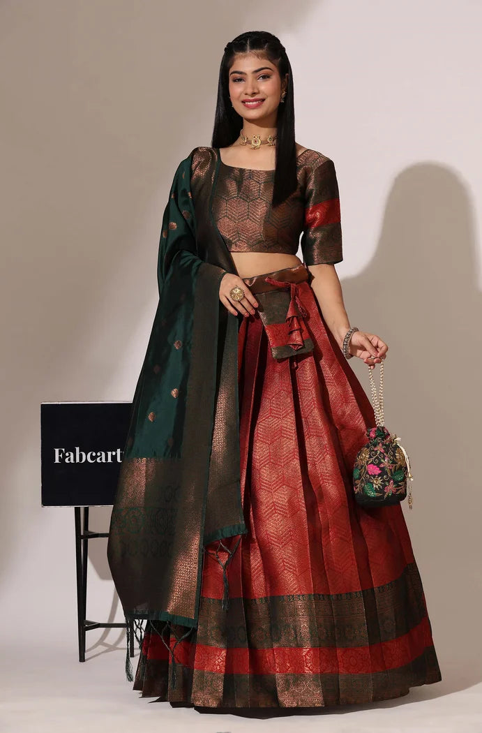 South Indian Festival Traditional Half Saree (UniversalWork)