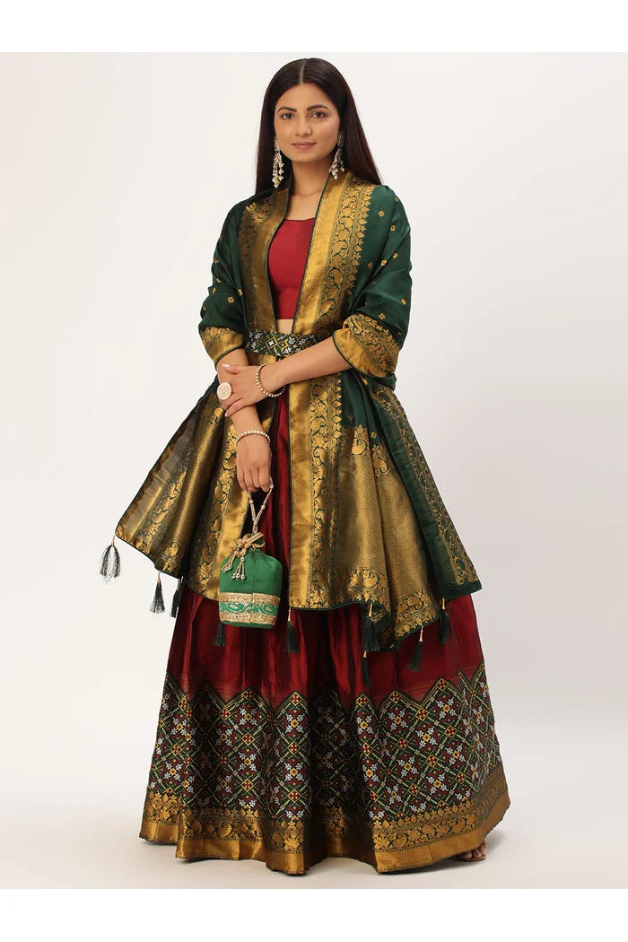 South Indian Festival Traditional Half Saree (Patola)