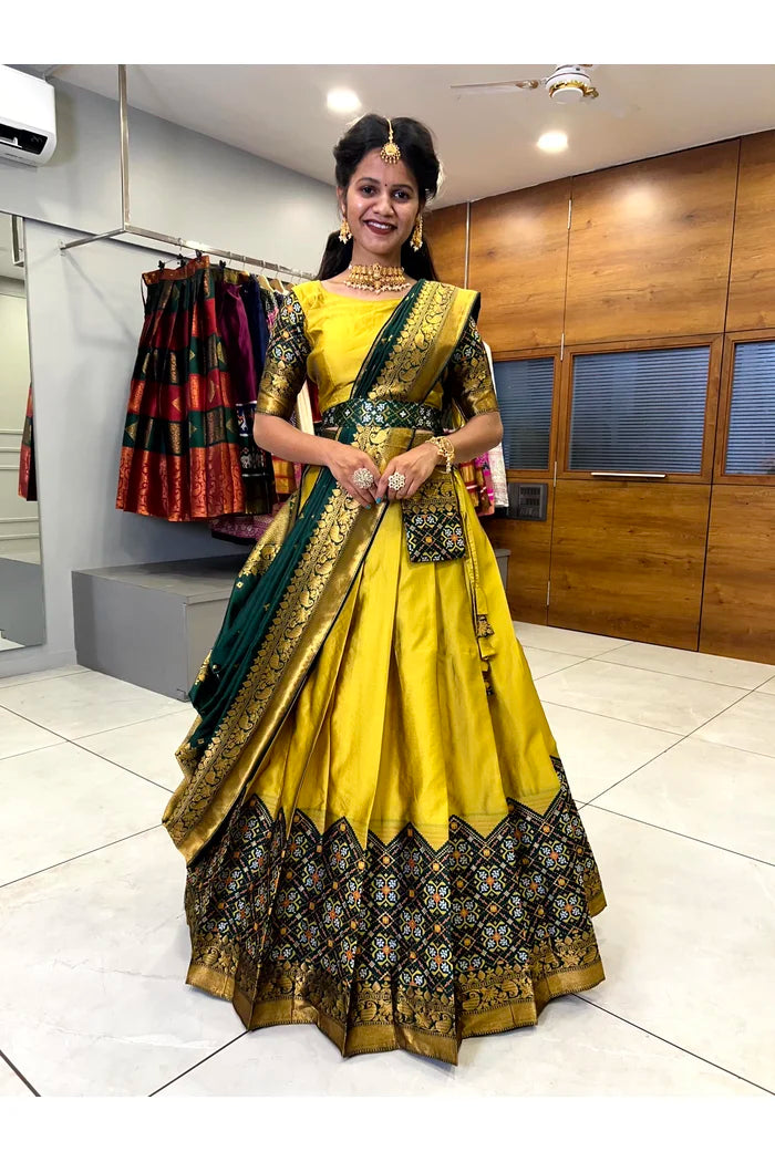 South Indian Festival Traditional Half Saree(Patola)