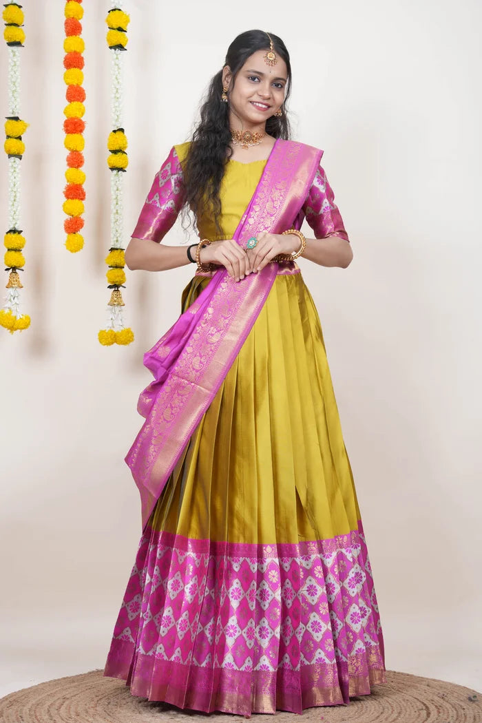 OnlinePattu South Indian Festival Traditional Half Saree