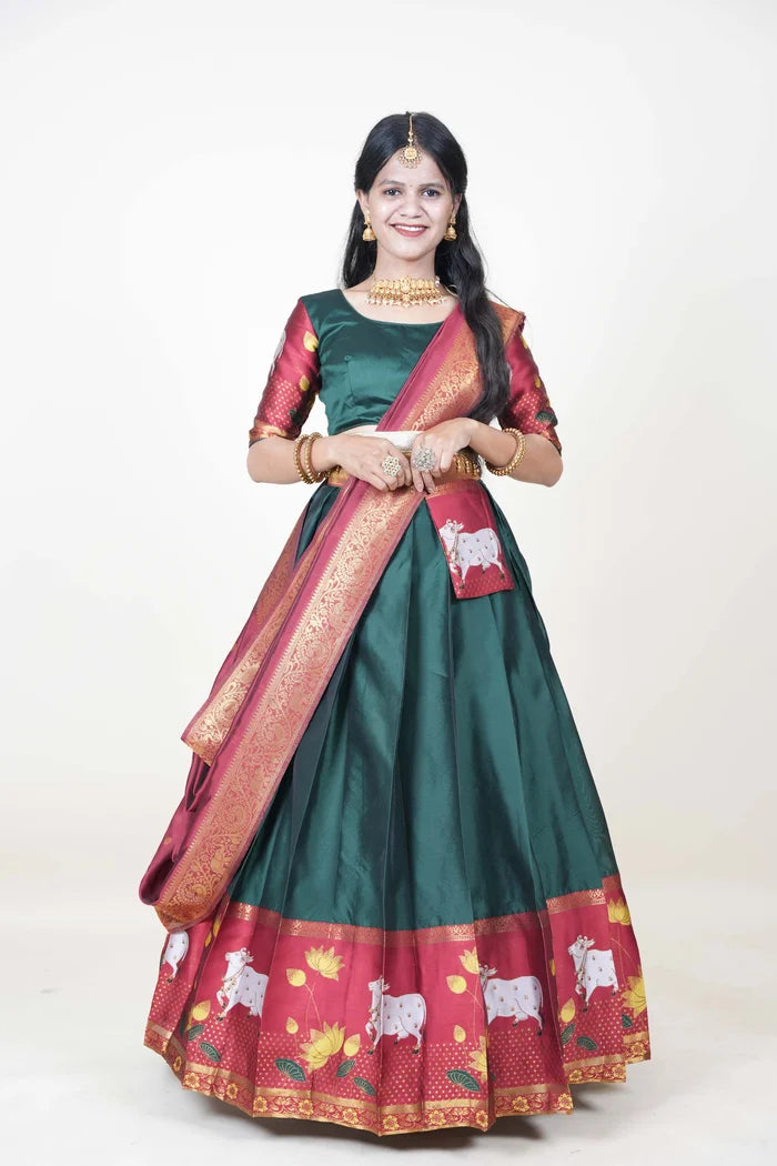 South Indian Festival Traditional Half Saree (KaamDhenu)